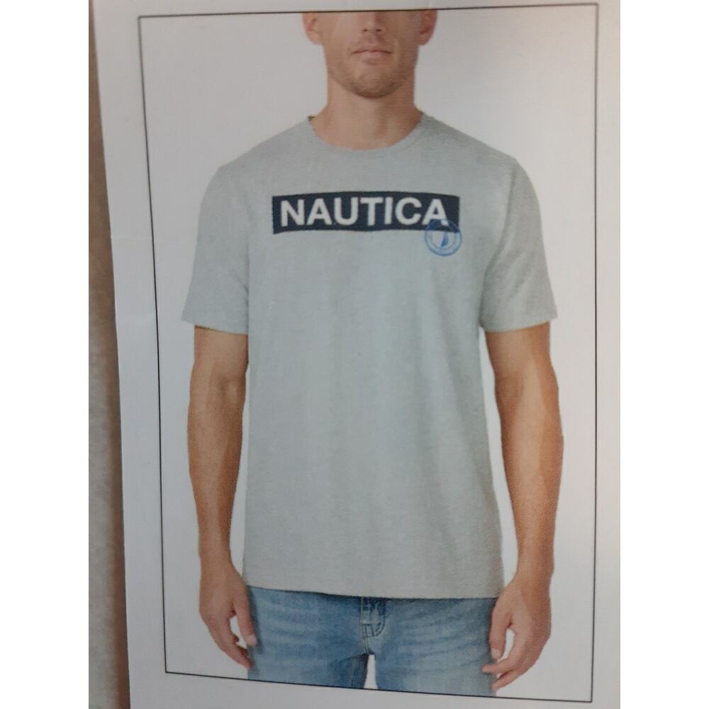 NWT Nautica Mens T-Shirt XLlogo Performance Tee Active Stretch Grey